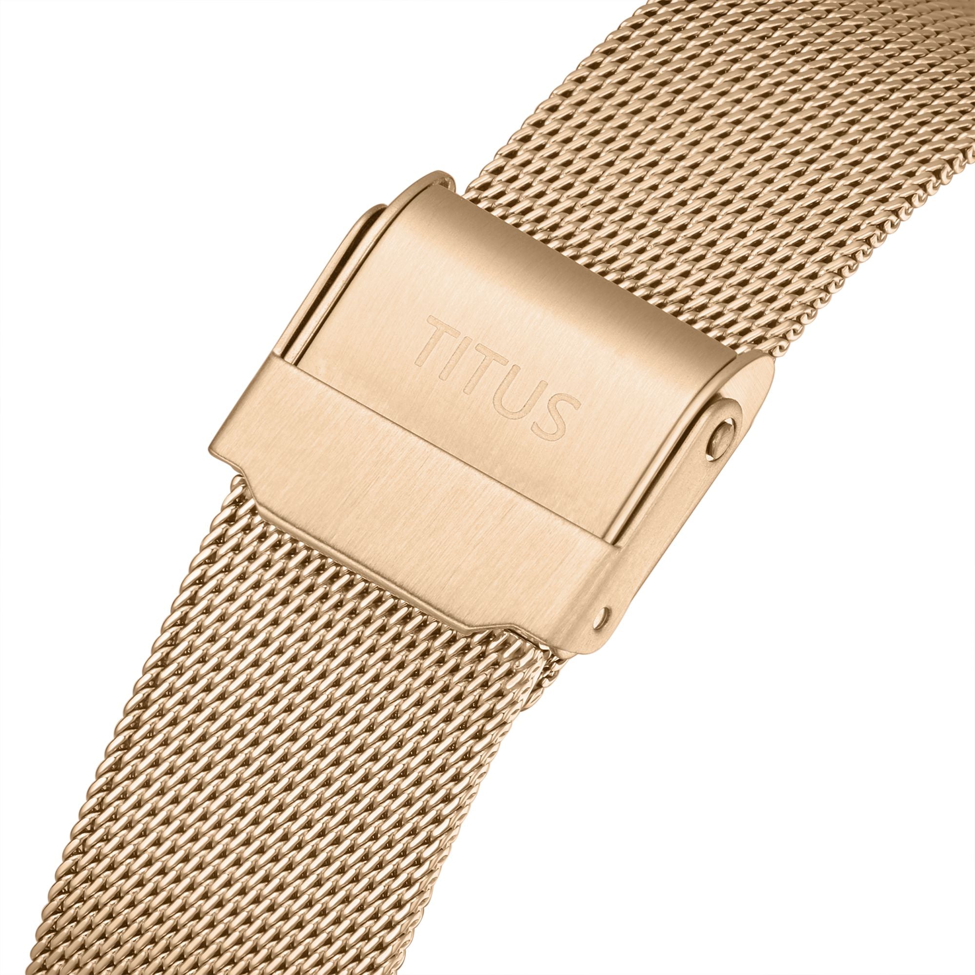 Nordic Tale Collection Mickey Mouse "ME TIME" Limited Edition Light Gold Mesh Band Watch W06-03378-001