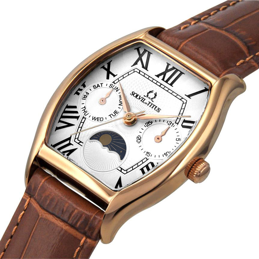 Barista Multi-Function with Day Night Indicator Quartz Leather Watch W06-03220-003