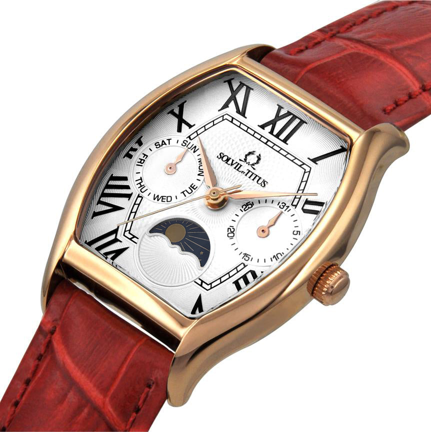 Barista Multi-Function with Day Night Indicator Quartz Leather Watch W06-03220-005