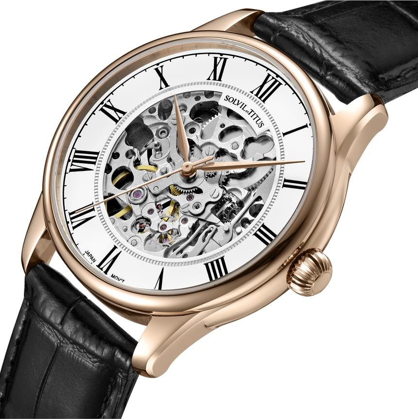 Classic 3 Hands Mechanical Leather Watch W06-03234-003