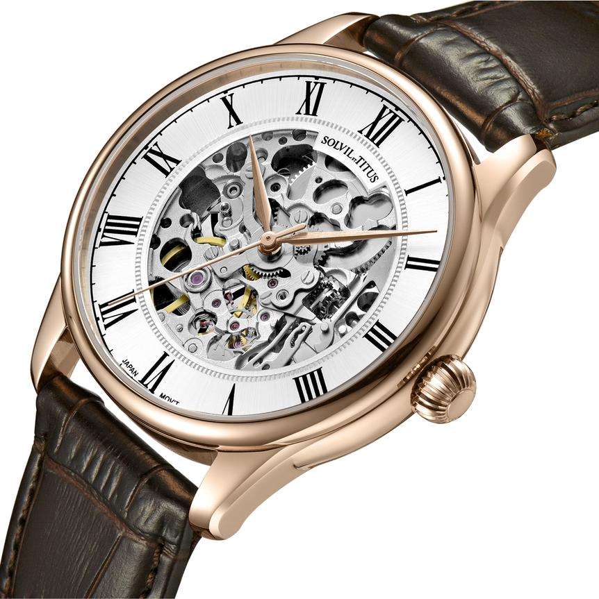 Classic 3 Hands Mechanical Leather Watch W06-03234-004