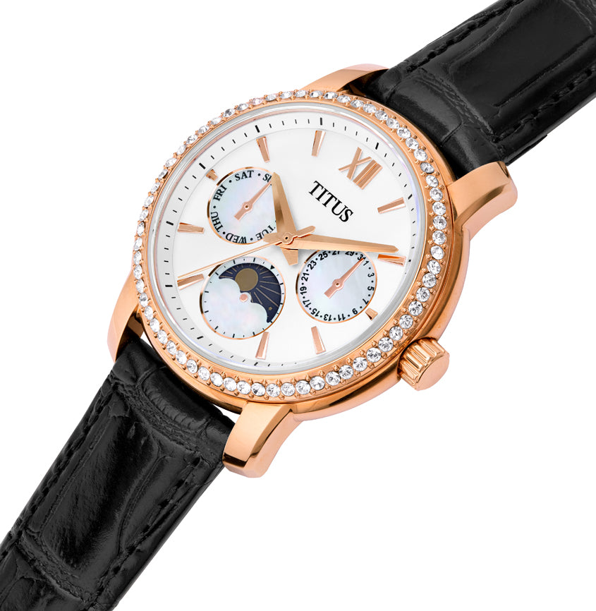 Devot Multi-Function with Day Night Indicator Quartz Leather Watch W06-03263-001