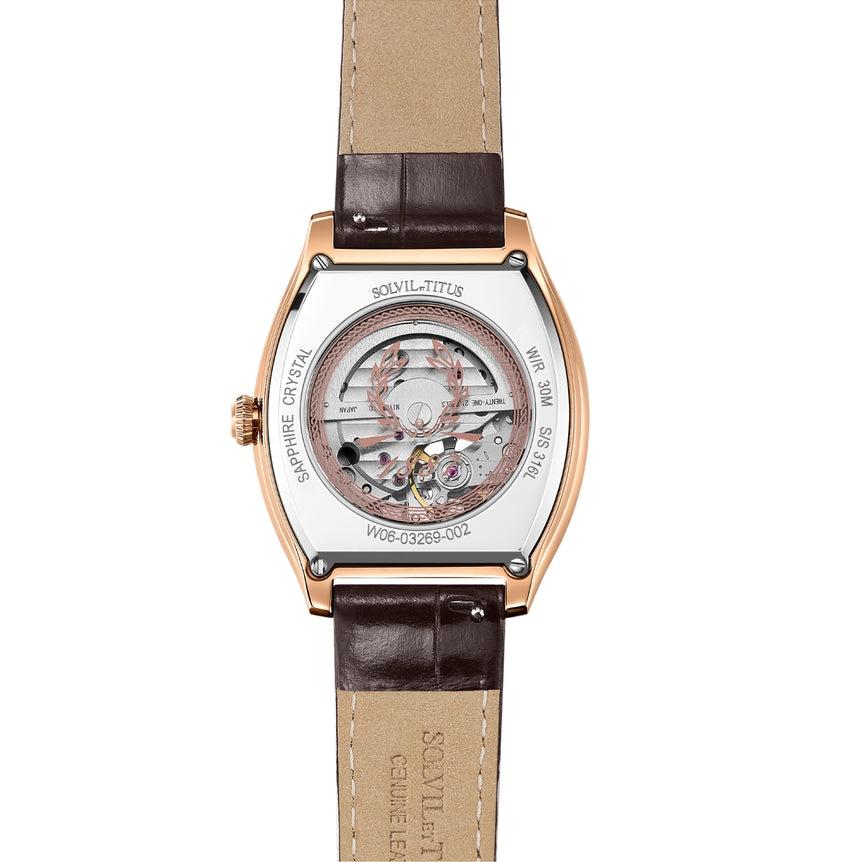 Barrique 3 Hands Mechanical Leather Watch W06-03269-002