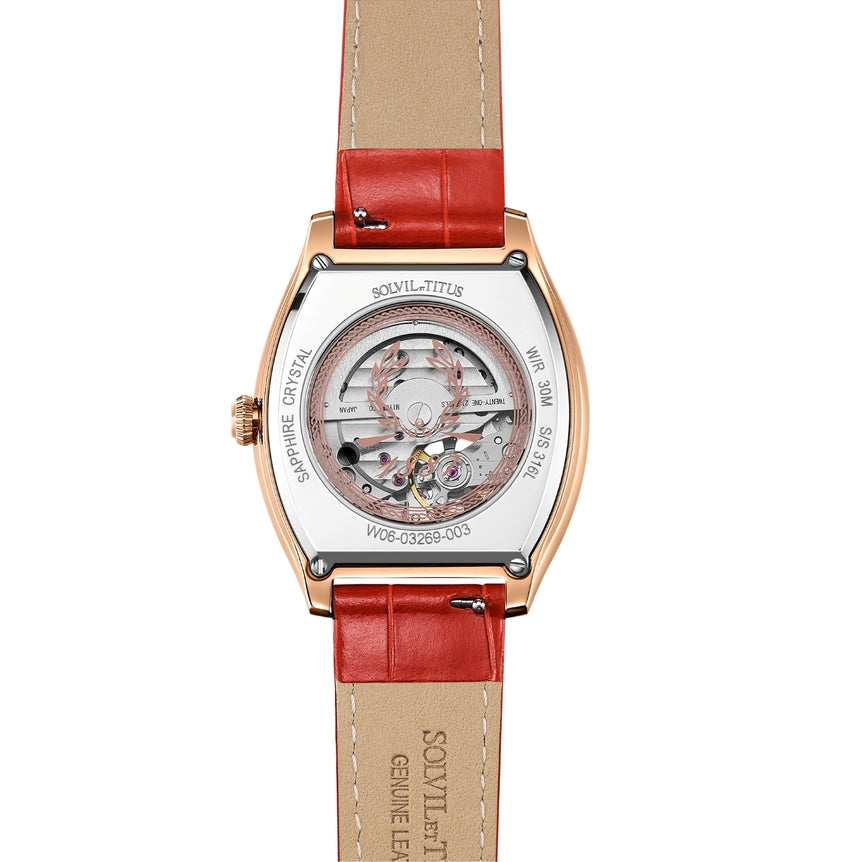 Barrique 3 Hands Mechanical Leather Women Watch W06-03269-003