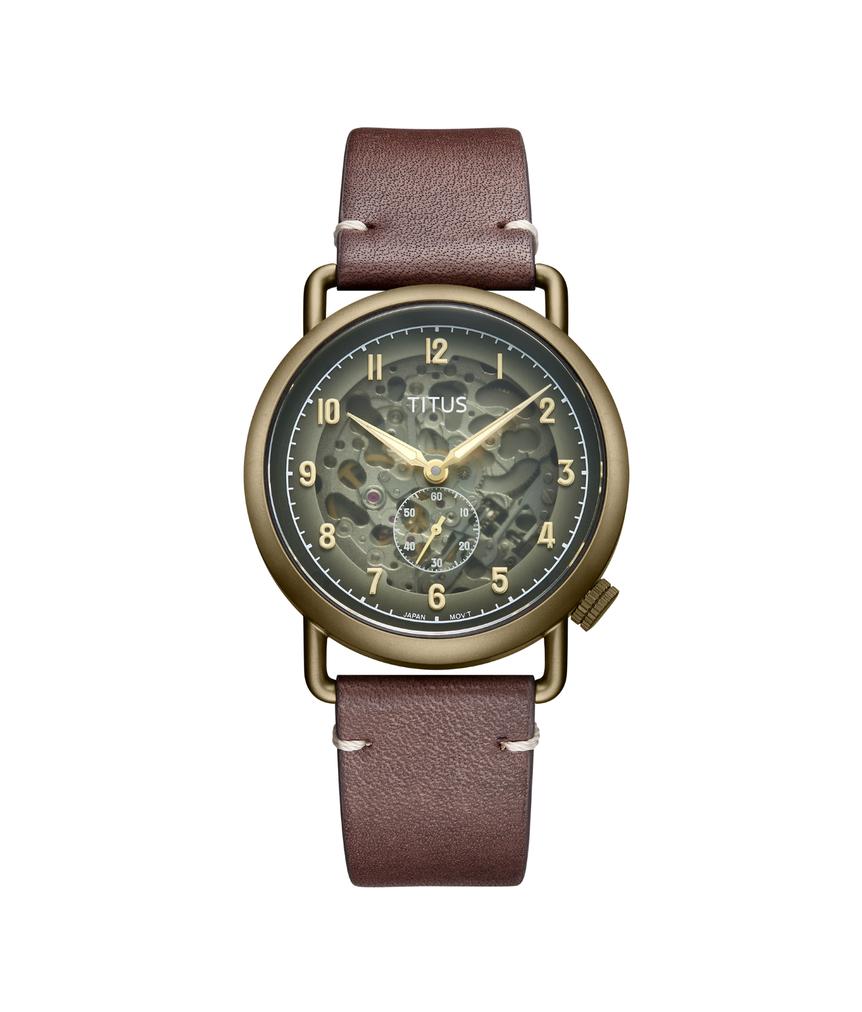 Classic 3 Hands Automatic Leather Watch W06-03299-003