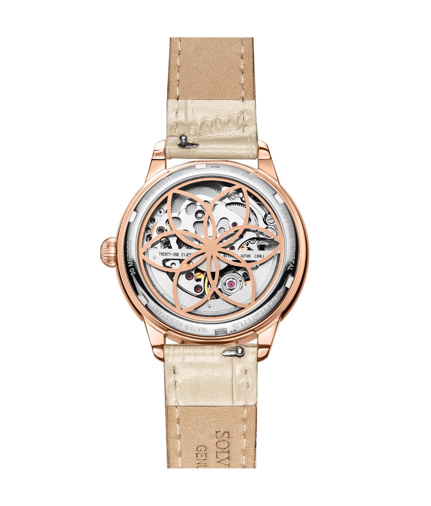 Classic 3 Hands Skeleton Mechanical Leather Watch  W06-03311-006