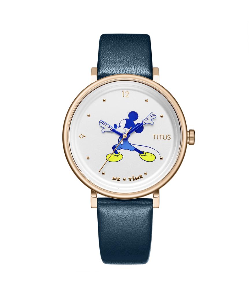 Nordic Tale Collection Mickey Mouse "ME TIME" Limited Edition blue Leather Strap Watch W06-03378-002