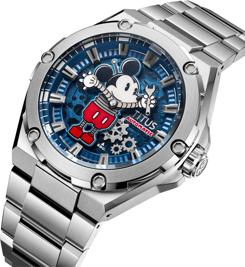 Voyager Collection Mickey Mouse "Charged Up" Limited Edition Stainless Steel Mechanical Skeleton Watch W06-03379-001