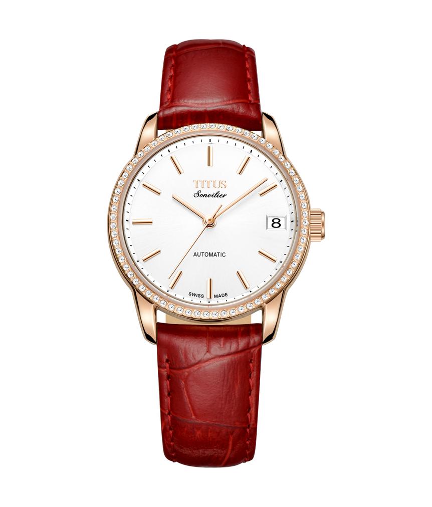 Sonvilier 3 Hands Date Mechanical Leather Watch W06-03168-001