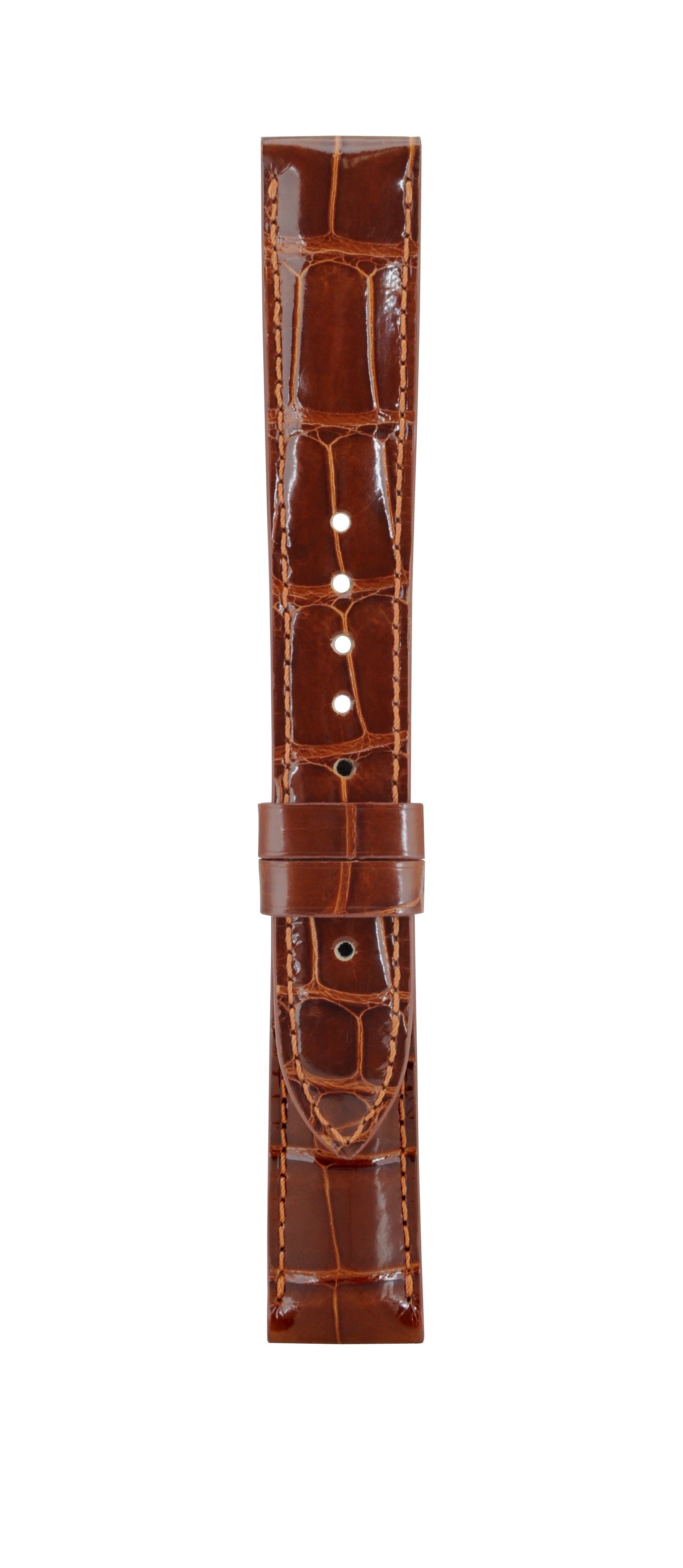 18 mm Brown Alligator Leather Watch Strap T06-103-11-071