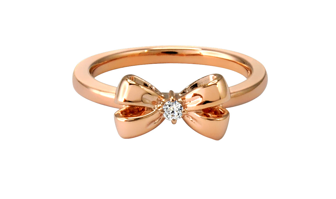 17mm Ribbon Ring, Sterling Silver, Rose-Gold Tone Plated  J06-0123-02-13