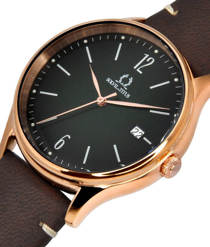 Classicist 3 Hands Date Quartz Leather Watch W06-03252-005