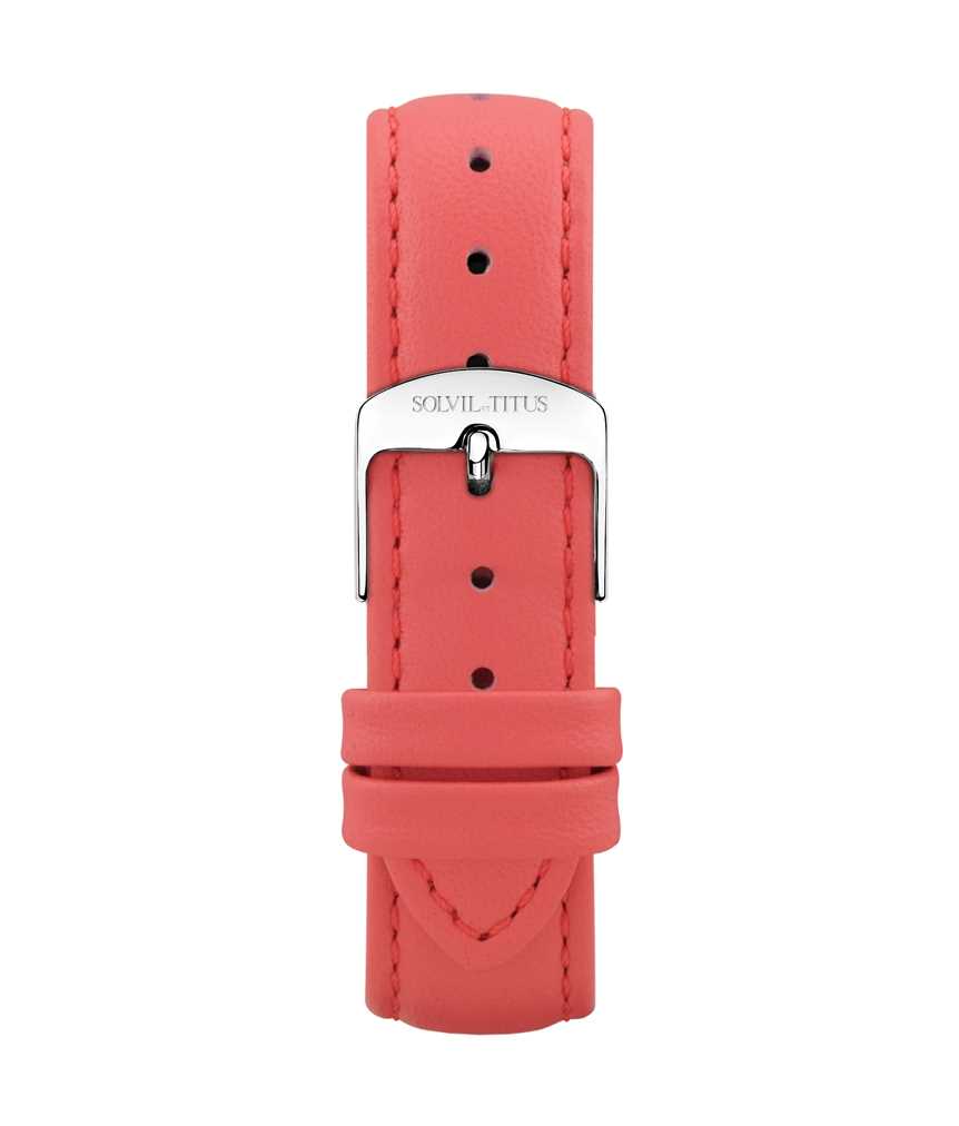 18 mm Red Smooth Leather Watch Strap T06-023-23-061