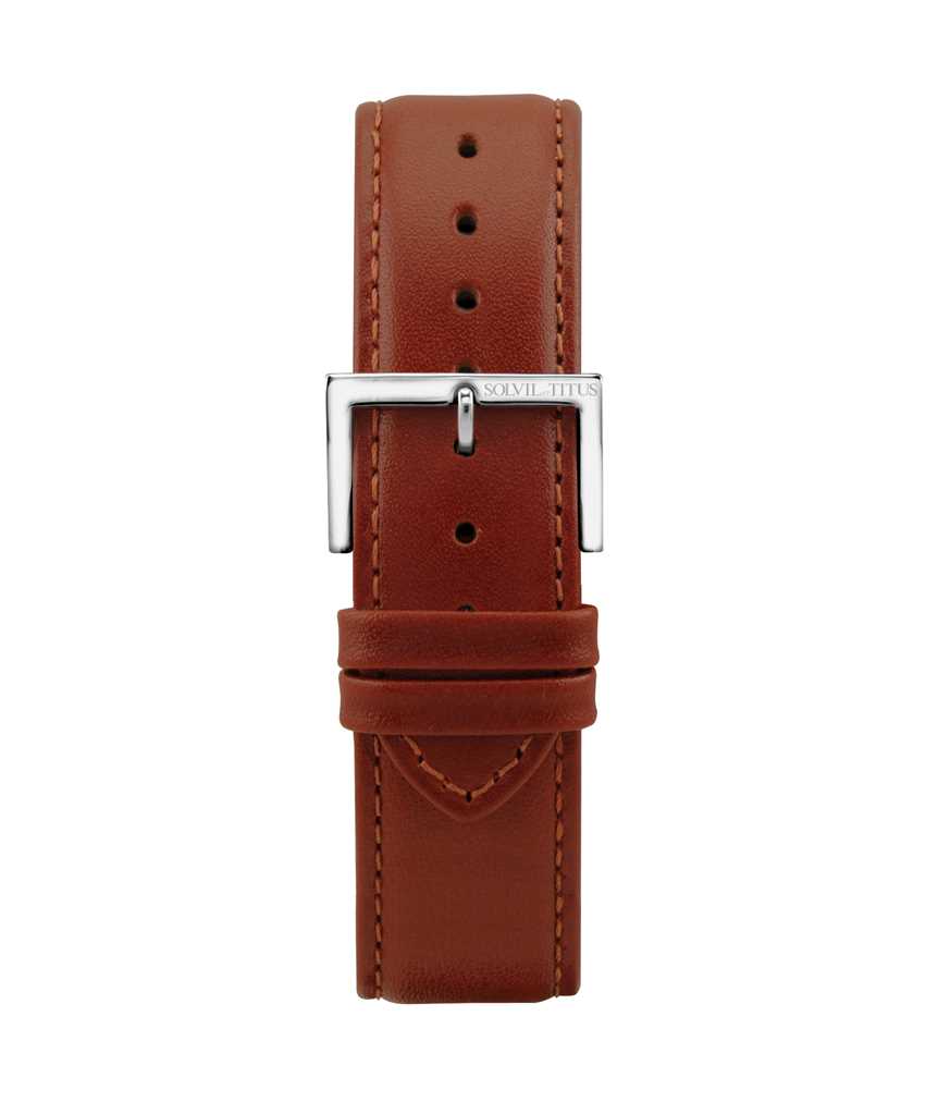 22 mm Brown Smooth Leather Watch Strap T06-021-50-061