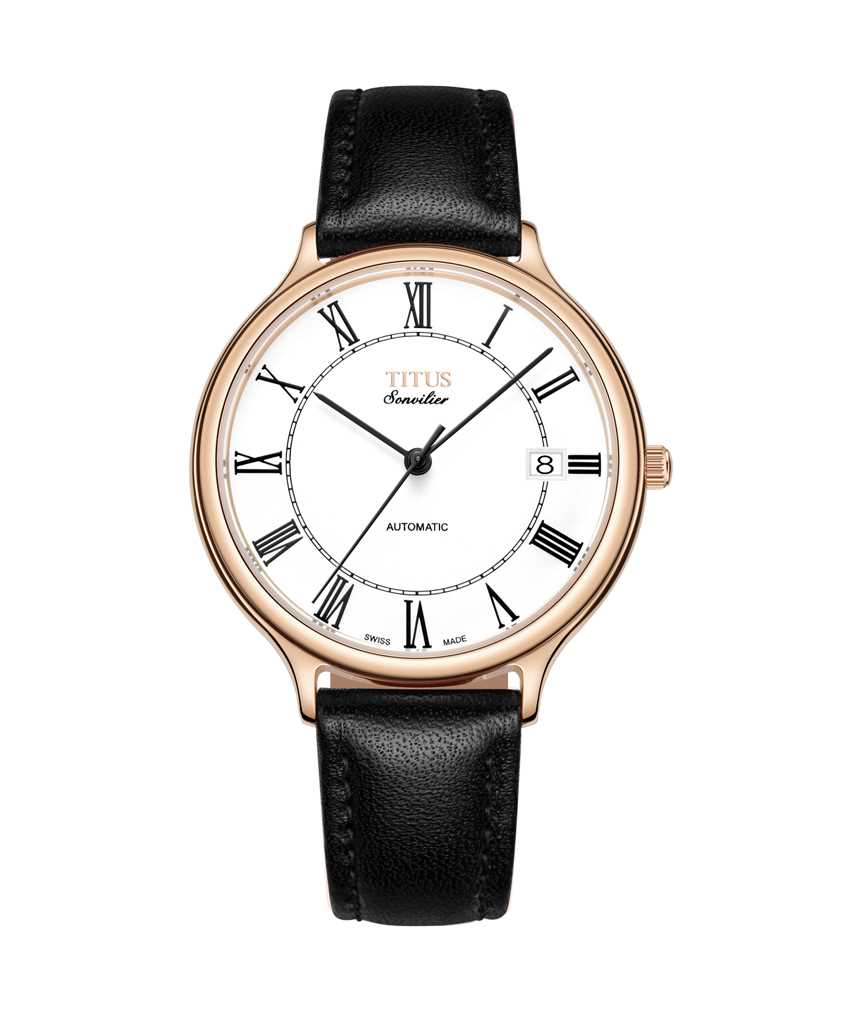 Sonvilier 3 Hands Date Mechanical Leather Watch W06-03060-002