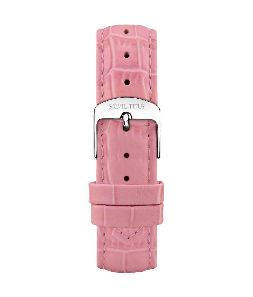 18 mm Pink Croco Pattern Leather Watch Strap T06-033-20-011