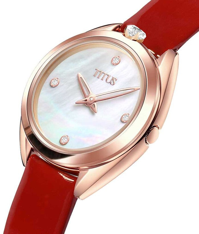 Ring & Knot 2 Hands Quartz Diamond Leather Watch W06-03140-002