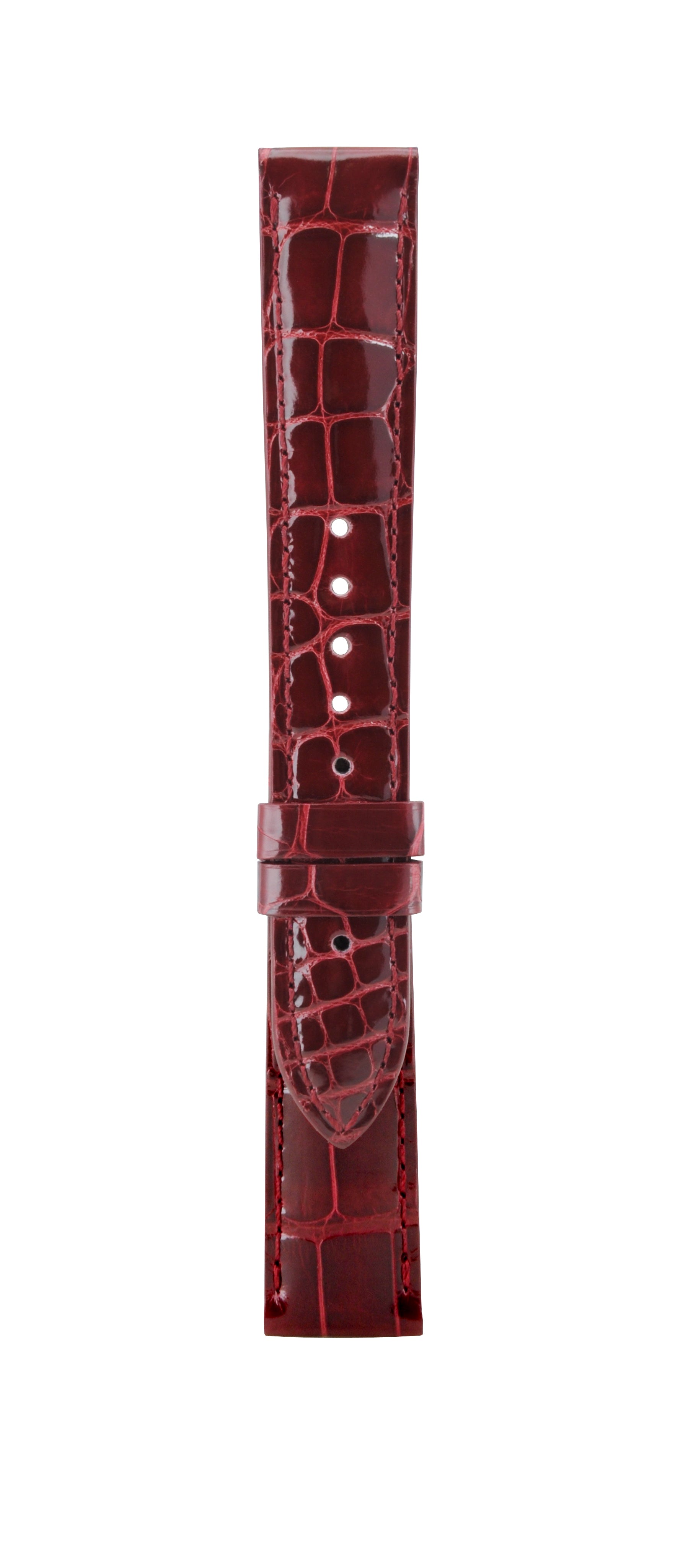 18 mm Burgundy Alligator Leather Watch Strap T06-103-26-071