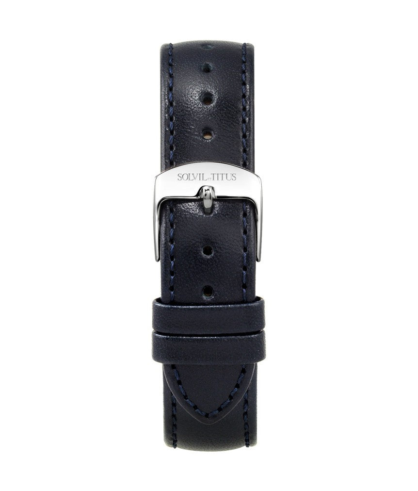 18mm Blue Smooth Leather Watch Strap T06-023-18-061