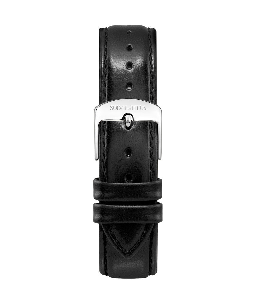 18mm Black Smooth Leather Watch Strap T06-027-03-061