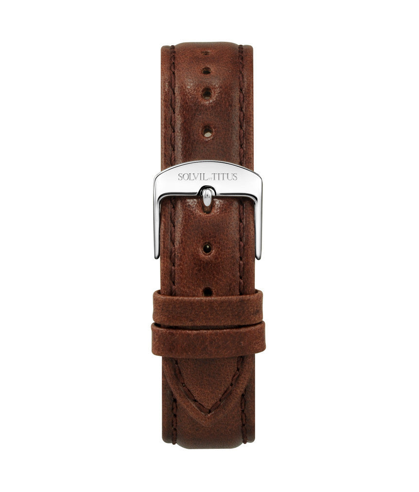 18mm Dark Brown Smooth Leather Watch Strap T06-027-13-061