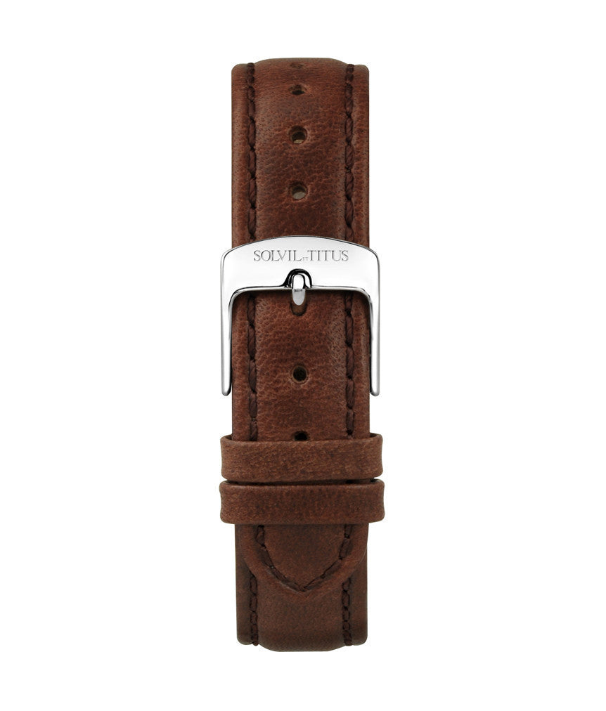 16mm Dark Brown Smooth Leather Watch Strap T06-028-13-061