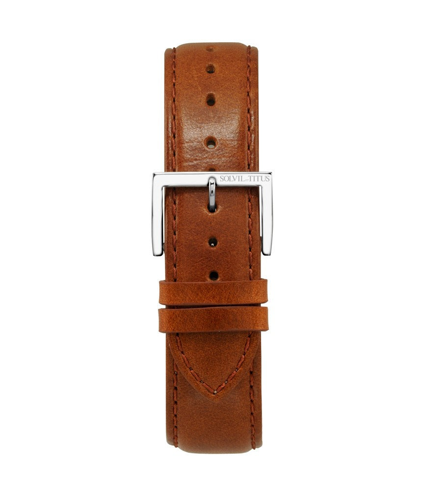 22mm Brown Smooth Leather Watch Strap T06-035-11-061