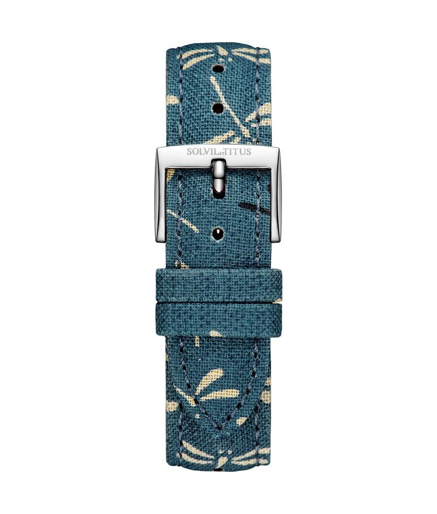 18mm Ocean Blue Japanese Fabric Watch Strap T06-077-17-211