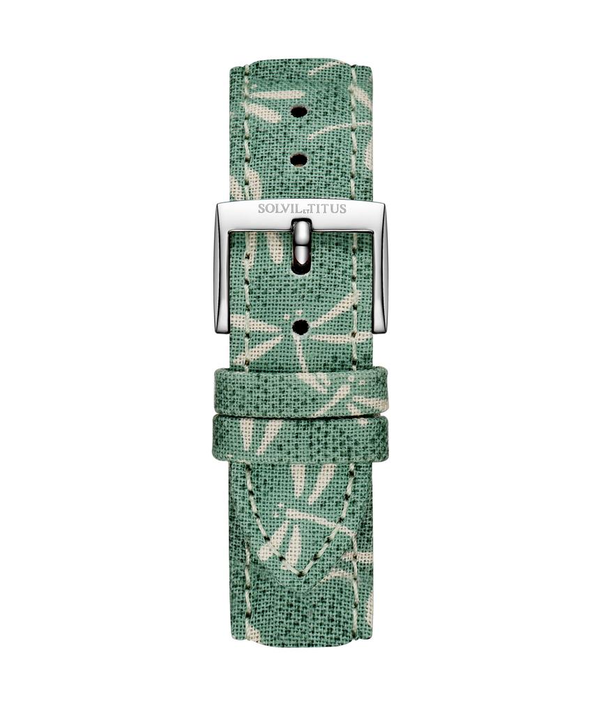 16mm Light Green Japanese Fabric Watch Strap T06-078-36-211