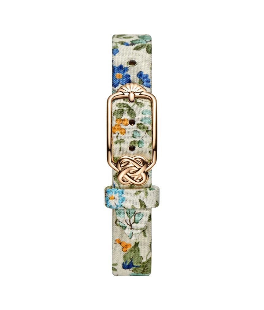 12mm Light Blue Floral Japanese Fabric Watch Strap T06-07D-14-211