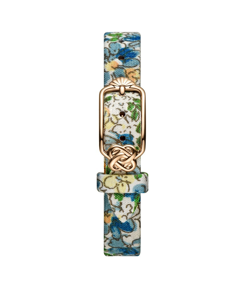 12mm Ocean Blue Floral Japanese Fabric Watch Strap T06-07D-17-211