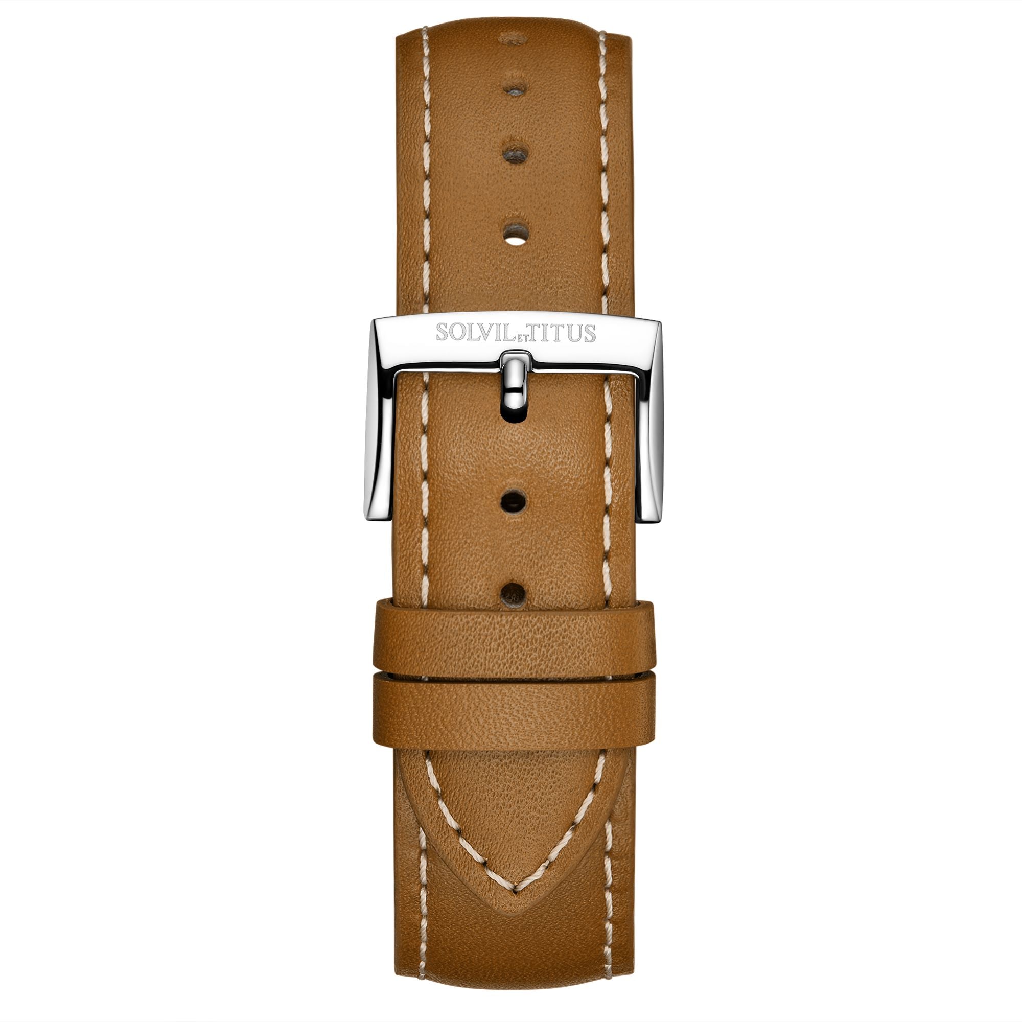 20mm Brown No Pattern Calf Leather Watch Strap T06-132-11-091