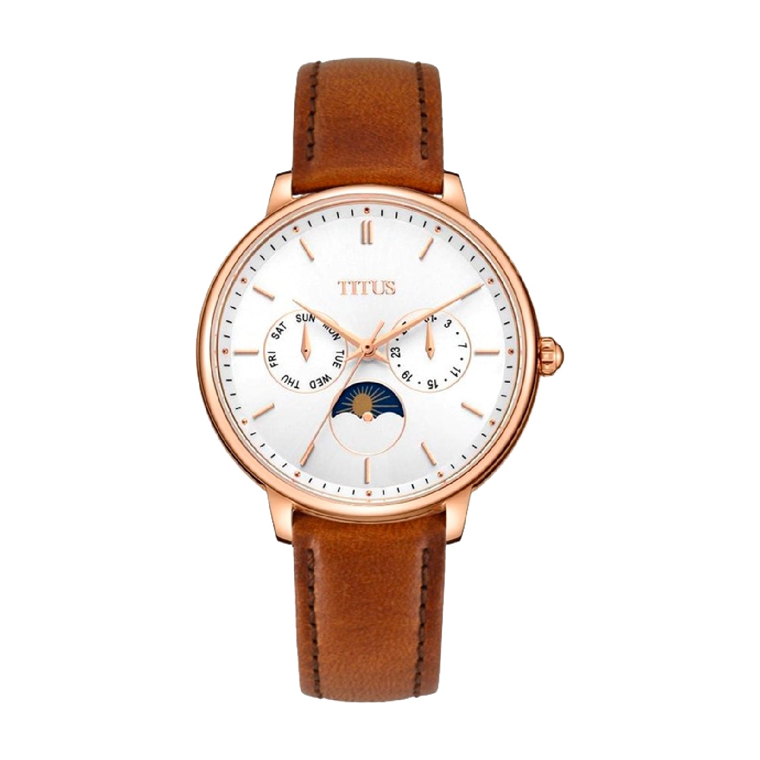 Fashionista Multi-Function with Day Night Indicator Quartz Leather Watch W06-03071-009