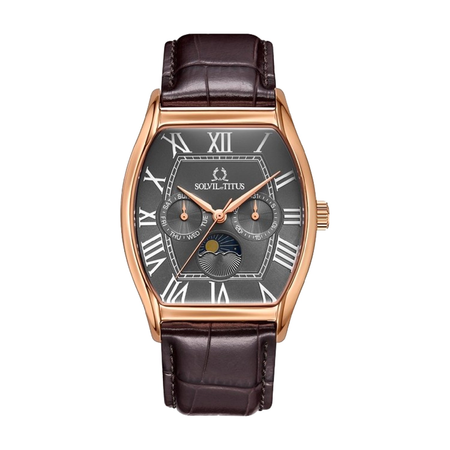 Barista Multi-Function with Day Night Indicator Quartz Leather Watch W06-03219-005