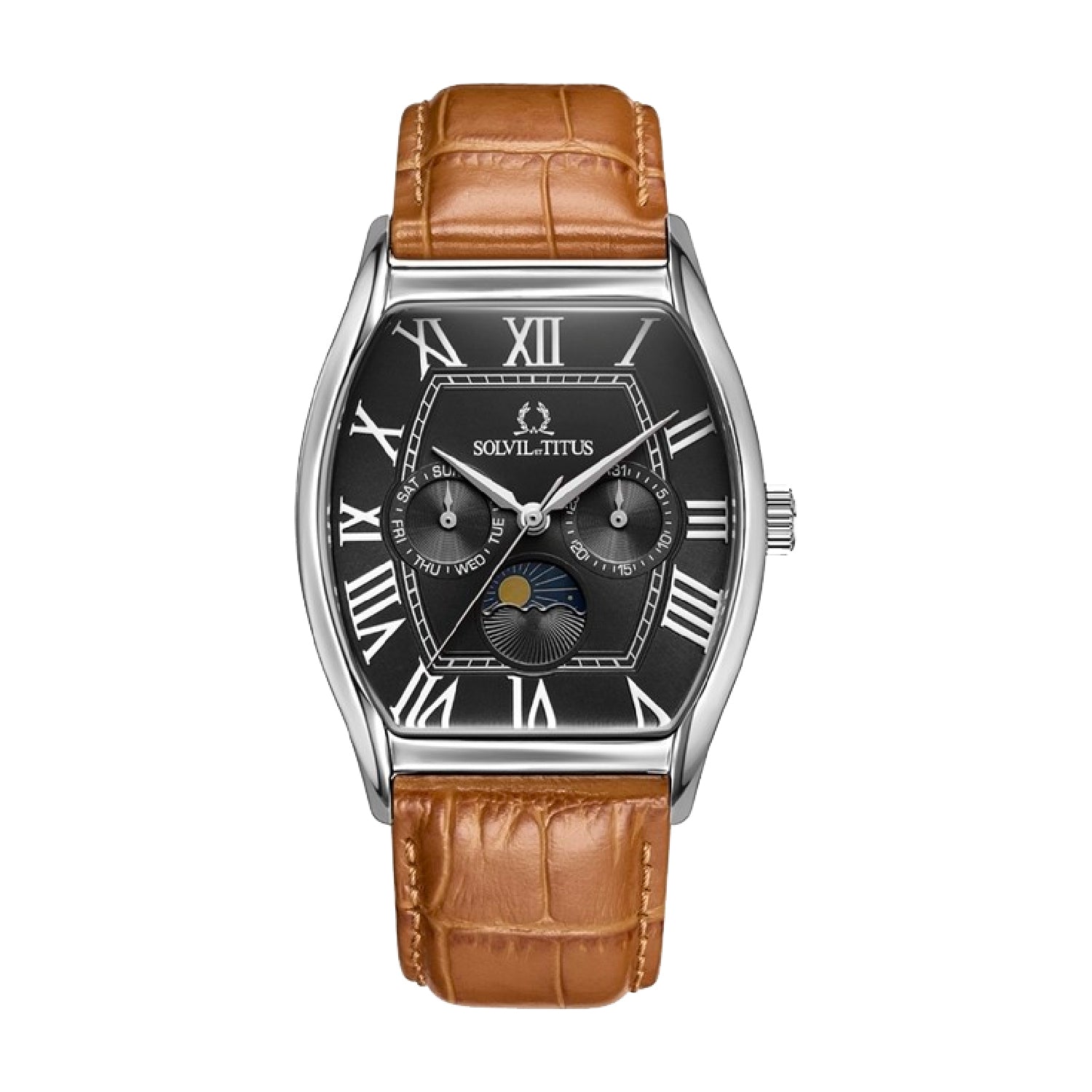 Barista Multi-Function with Day Night Indicator Quartz Leather Watch W06-03219-007