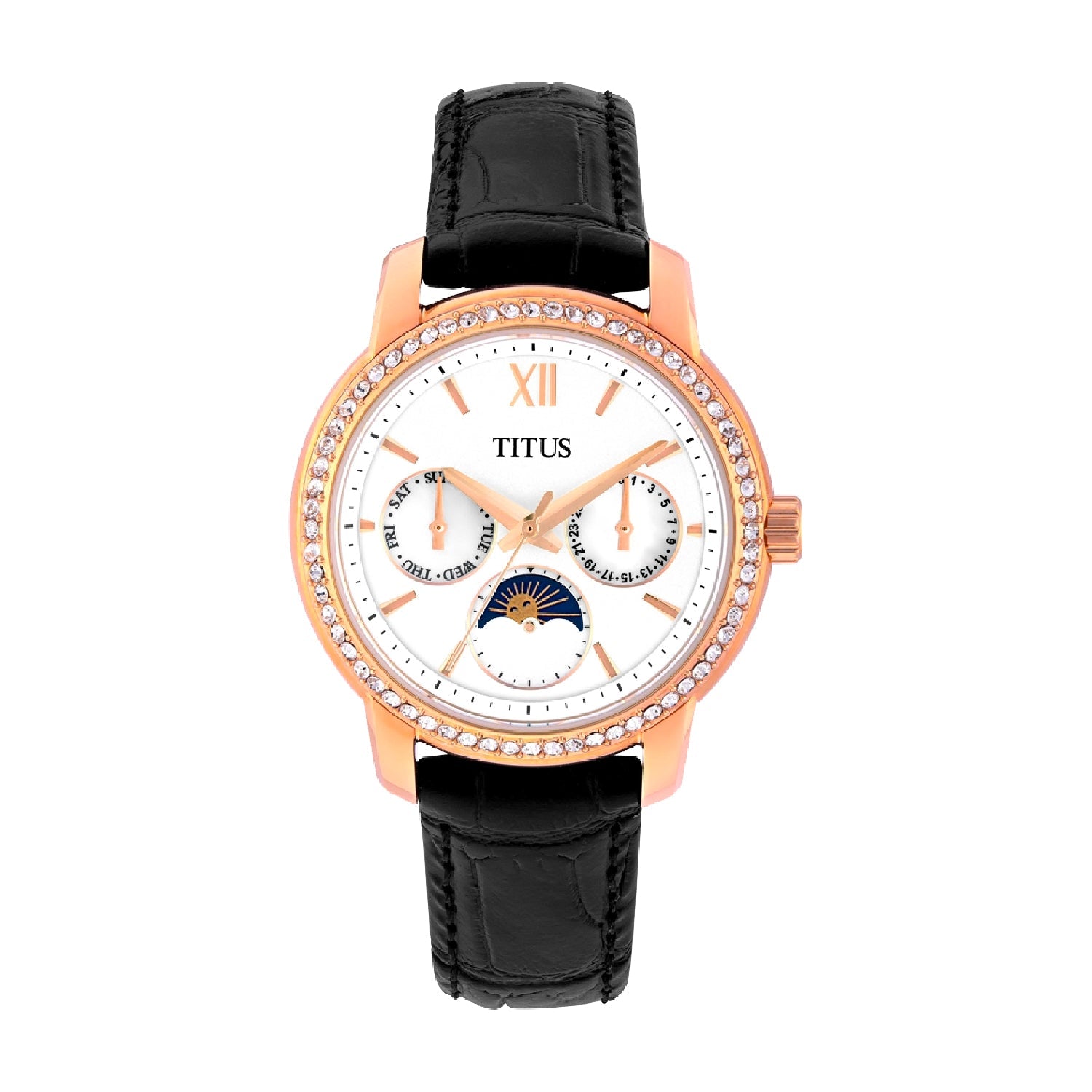 Devot Multi-Function with Day Night Indicator Quartz Leather Watch W06-03263-001